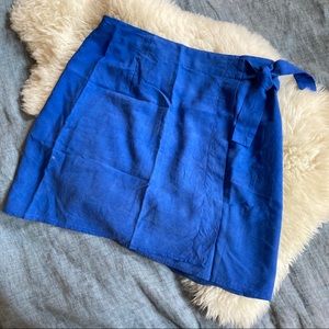 Vintage Express Silk Wrap Mini Skirt Cobalt Blue